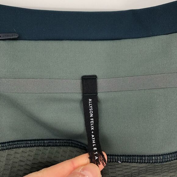 Athleta Allyson Felix Legend Mesh 7/8 Tight Womens XXS Blue Gray Zipper Ankle - Picture 7 of 16